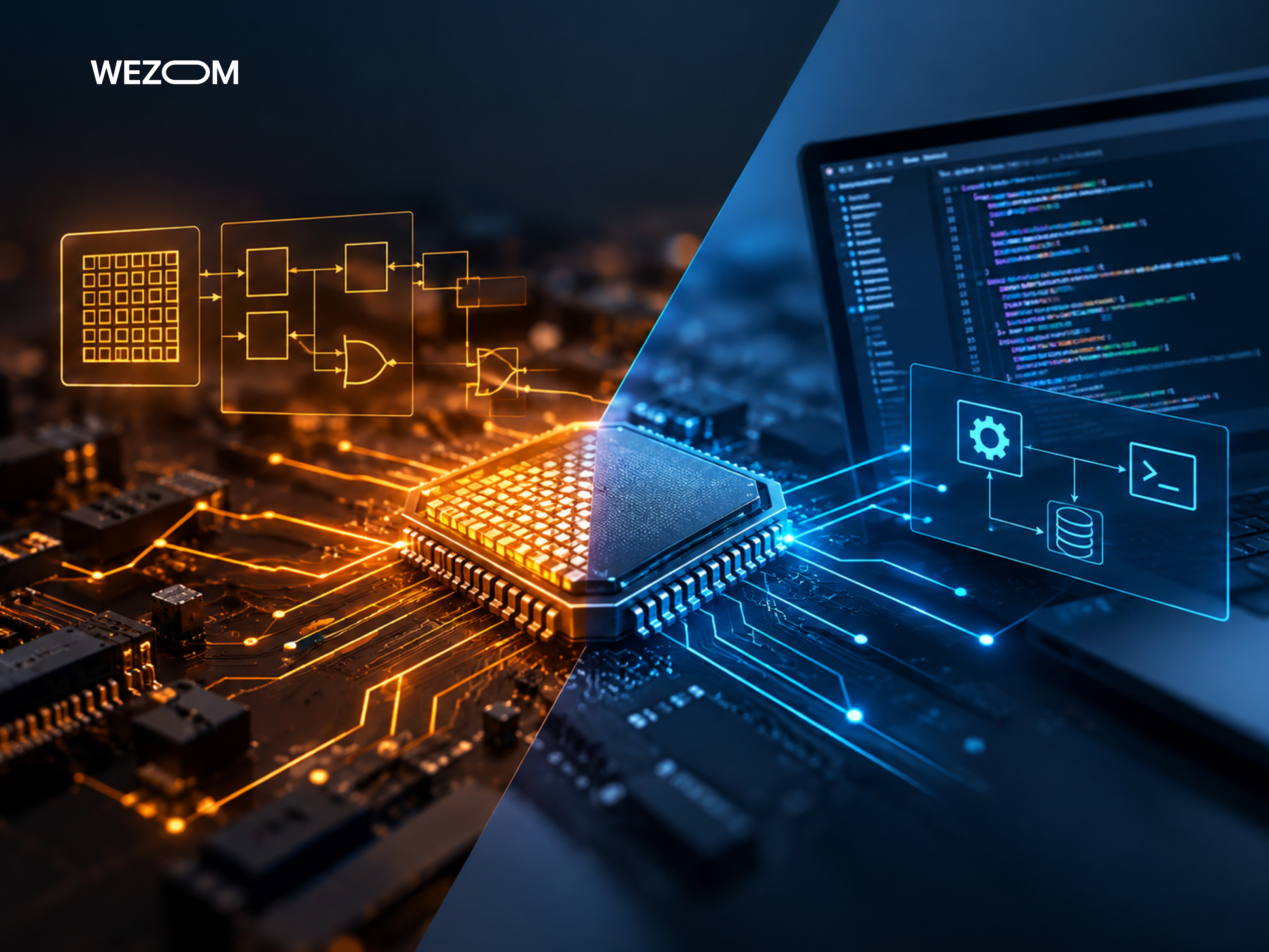 FPGA design and development compared with software programming using hardware logic and source code
